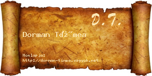 Dorman Tímea névjegykártya